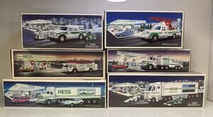 Brand New Hess Toy Trucks Lot 6 NIB - SUV Motorcycles, Fire Truck, Tankers